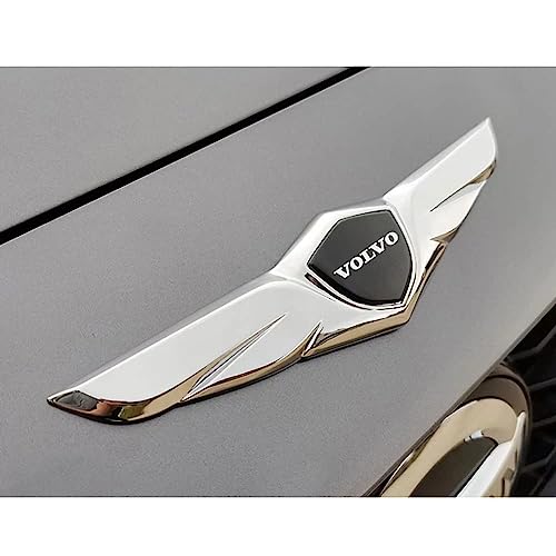 abrupt Logo Auto Emblem für Volvo XC60 S60 S90 XC40 V60 V90, Abzeichen Logo Buchstaben Wort Emblem Aufkleber, Zeichen Emblem Logo Abzeichen Sticker Abziehbilder,B Silver von abrupt