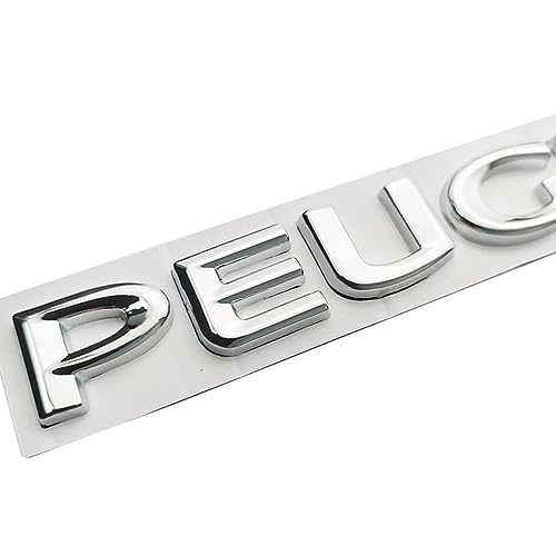 abrupt Logo Auto Emblem für Peugeot 107 206 207 208 308 307 407 508 2008 3008, Abzeichen Logo Buchstaben Wort Emblem Aufkleber, Zeichen Emblem Logo Abzeichen Sticker Abziehbilder,A Silver von abrupt