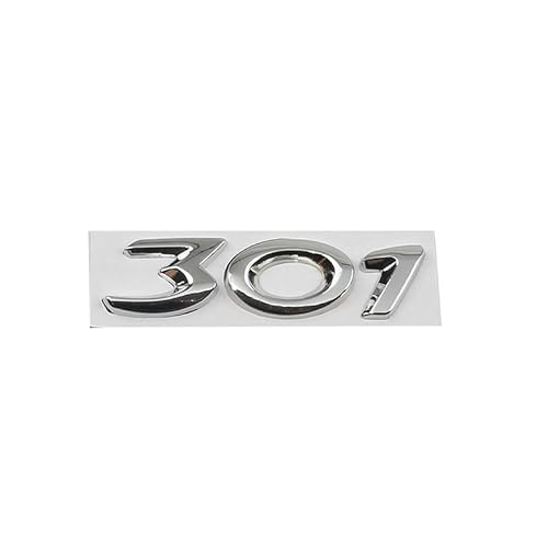 abrupt Logo Auto Emblem für Peugeot 301, Abzeichen Logo Buchstaben Wort Emblem Aufkleber, Zeichen Emblem Logo Abzeichen Sticker Abziehbilder,A Silver von abrupt