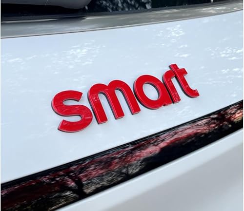 abrupt Logo Auto Emblem für Smart forfour fortwo, Abzeichen Logo Buchstaben Wort Emblem Aufkleber, Zeichen Emblem Logo Abzeichen Sticker Abziehbilder,A Red von abrupt