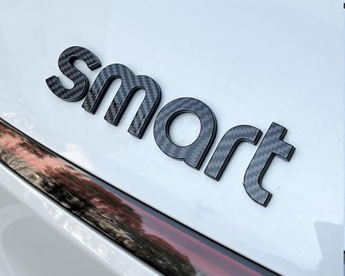 abrupt Logo Auto Emblem für Smart forfour fortwo, Abzeichen Logo Buchstaben Wort Emblem Aufkleber, Zeichen Emblem Logo Abzeichen Sticker Abziehbilder,G Carbon Fiber von abrupt