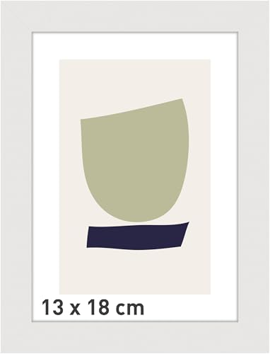 accent by nielsen Bilderrahmen, 13 x 18 cm, Holz (MDF), Weiß, inkl. Kunstdruck, Fotorahmen zum Auftstellen und Aufhängen im Hoch- & Querformat, Echtglas, Velino von accent by nielsen