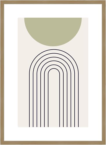 accent by nielsen Bilderrahmen, 50 x 70 cm, Holz (MDF), Eiche, inkl. Kunstdruck, Posterrahmen zum Aufhängen im Hoch- & Querformat, Echtglas, Velino von accent by nielsen