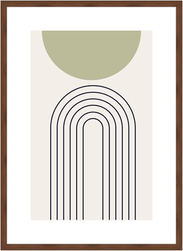 accent by nielsen Bilderrahmen, 50 x 70 cm, Holz (MDF), Walnuss, inkl. Kunstdruck, Posterrahmen zum Aufhängen im Hoch- & Querformat, Echtglas, Velino von accent by nielsen