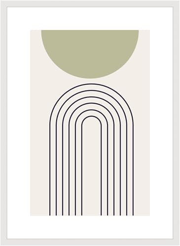 accent by nielsen Bilderrahmen, 50 x 70 cm, Holz (MDF), Weiß, inkl. Kunstdruck, Posterrahmen zum Aufhängen im Hoch- & Querformat, Echtglas, Velino von accent by nielsen