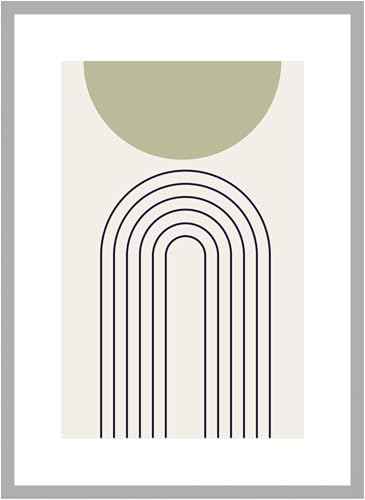 accent by nielsen Bilderrahmen, 50 x 70 cm, Holz (MDF), Silber, inkl. Kunstdruck, Posterrahmen zum Aufhängen im Hoch- & Querformat, Echtglas, Velino von accent by nielsen