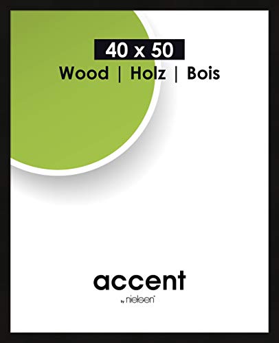 accent by nielsen Holz Bilderrahmen Accent Wood, 40x50 cm, Schwarz von accent by nielsen