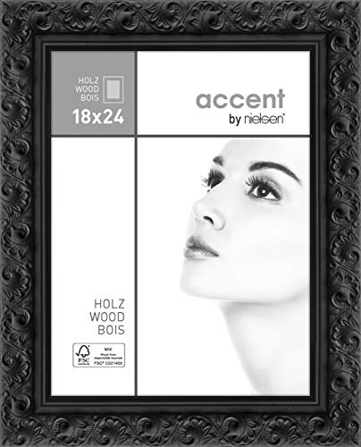 accent by nielsen Holz Bilderrahmen Arabesque, 18x24 cm, Schwarz von accent by nielsen