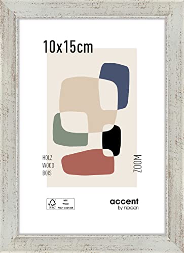 accent by nielsen Holz Bilderrahmen Zoom, 10x15 cm, Silber von accent by nielsen