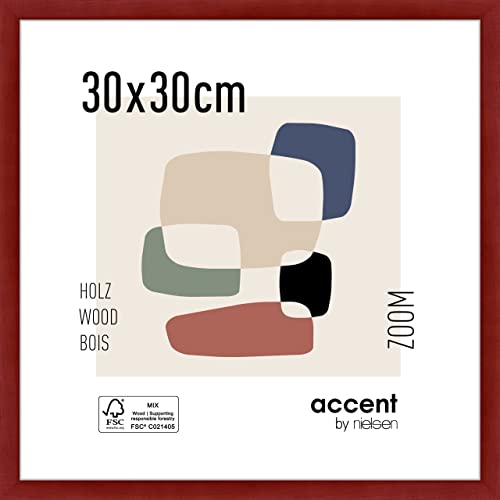 accent by nielsen Holz Bilderrahmen Zoom, 30x30 cm, Rot von accent by nielsen