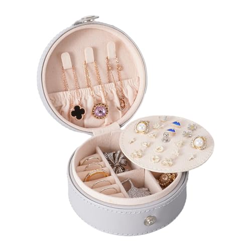 Schmuck-Reise-Organizer, PU-Leder, Schmuck-Organizer, Schmuckschatulle, platzsparender Schmuckhalter, abschließbarer Schmuckkoffer, Kinder-Armband, Ring-Halskette für Zuhause, Schlafzimmer, von acime