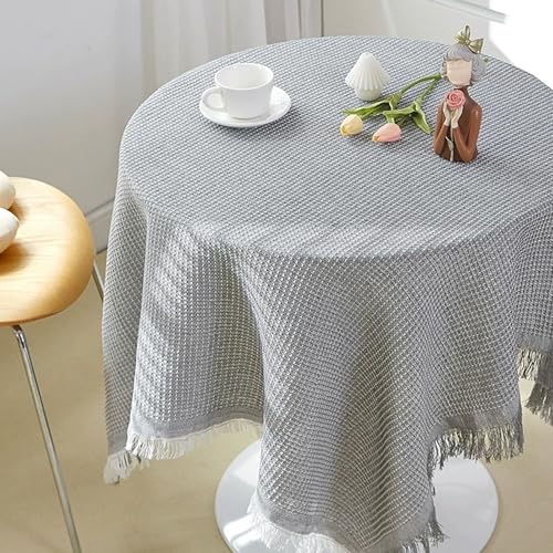 Französische Tischdecke aus Baumwolle und Leinen, kleiner runder Tisch, Retro-Tischdecke, Küchenparty-Tischdecke, rechteckige Tischdecke, geeignet for Couchtisch, Schreibtisch, Esstisch, Schlafsaal-Ti von adcs