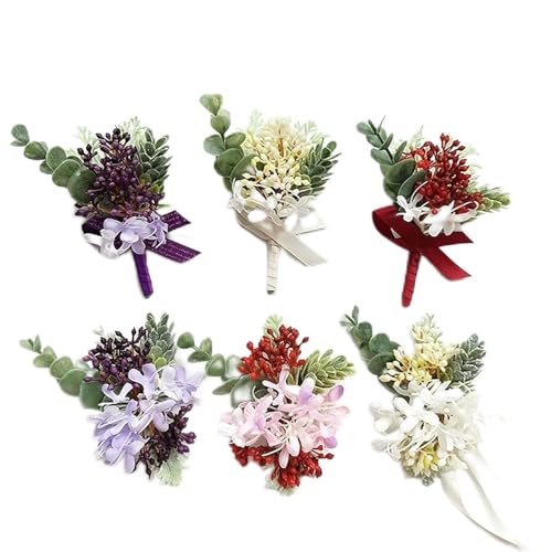 Ansteckblume für das Handgelenk, Hochzeit, Boutonniere, Brautjungfer, Ansteckarmband, Blumen, Brosche, Knopfloch-Anzug (Farbe: A) (A) von adsfvjndjcvdjcnjzsd