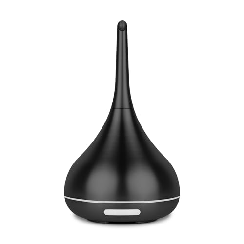 Aerosoul® Drop Aroma Diffuser für Ätherische Öle 100 ml Duftöl Diffuser, Edles Design, Abschaltautomatik, 6h Nebel, LED Licht Aromatherapie Diffuser, Kunststoff Schwarz von aerosoul