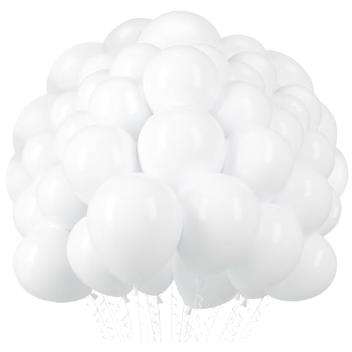 Weiße Ballons 60pcs 12 Zoll, Helium glänzend verdicken Matte weiße Latex-Ballons für Hochzeit Geburtstag Party Dekorationen von af-tigonhw