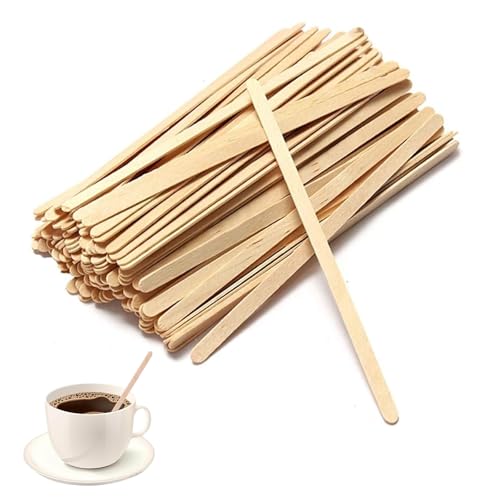 200 Stück Rührstäbchen Holz,Eisstiele Zum Basteln Sticks 11 cm,Holzstäbchen Kaffee Einweg Kaffeestäbchen Eisstiele Holz Zum Basteln,Eisstäbchen Holz Passen Kaffee Tee Milch Holzstäbchen Zum Basteln von agogue