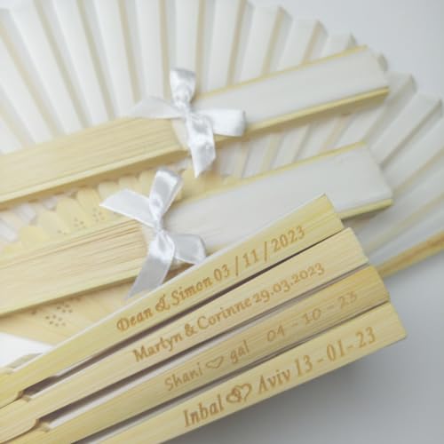 agsu Personalisiertes Handfächer Weiß Fächer Hochzeit Papierfächer Hochzeitsfächer Personalisiert Name Faltfächer Gastgeschenk Für Hochzeit Sommer Party (40pcs) von agsu