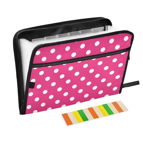 Dots Aktenordner, Organizer, 13 Taschen, A4, Briefformat, Hängeregistraturmappe mit Reißverschluss, erweiterbare Datei für Schule, Zuhause, Büro, Klassenzimmer von aidingzhi