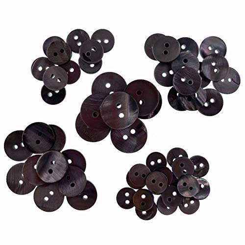 9mm 10mm 11.5mm 13mm 15mm Natural Black Iridescent Buttons Mutter der Muschelknopf zum Nähen von Damenbekleidung Bastelzubehör, 10.0mm 50St von aifengxiandonglingbaihuo