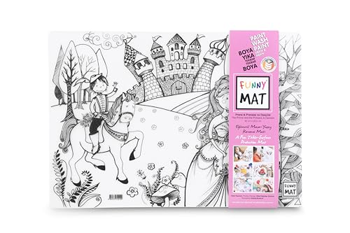 Akademi ÇOCUK Funny Mat 2er Set Malmatte mit 6 Filzstiften, Rosa, 2x67g, Matte, 2x60x40cm, Malen, Zeichnen, Modellieren mit Ton oder Spielteig von akademi ÇOCUK