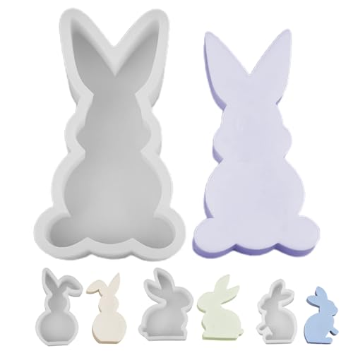 Osterhasen Silikonform, Silikonform Hase, Niedliche 3D Kaninchen Gießform Ostern, Kerzenformen Zum Gießen, DIY Silikonform Kerzen für Seife, Kerzen, Ostergeschenke von akoba