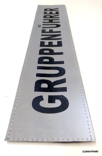 GRUPPENFÜHRER 38x8cm 3 M Rückenschild matt silber von alarmtrakt.de