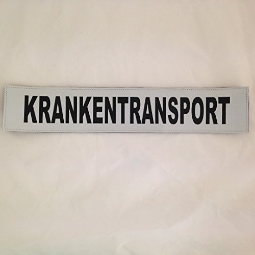 KRANKENTRANSPORT 42x8cm 3M Rückenschild matt silber von alarmtrakt.de