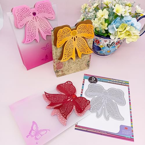 Alinacutle 1 x Schleifen-Stanzform aus Metall für handgefertigte Kartenherstellung, Scrapbooking, Album, Papier, Festival, DIY-Geschenke, Verpackung, Kunst, Tempalte Alinacutle 1 x Schleifen-Stanzform aus Metall für handgefertigte Kartenherstellung, Scrapbooking, Album, Papier, Festival, DIY-Geschenke, Verpackung, Kunst, Tempalte von alinacutle