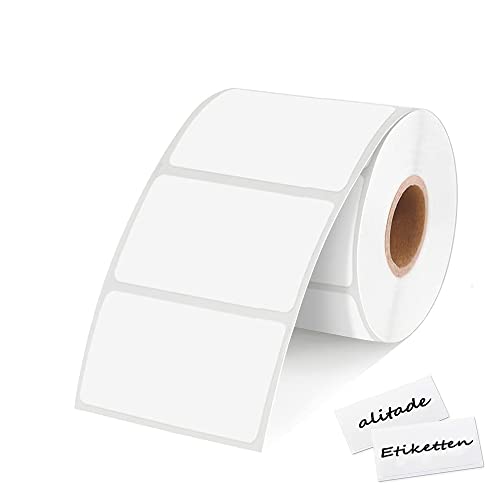 1000 Stück 89x36 mm Etiketten Selbstklebend，Ablösbare Haushaltsetiketten blanko auf Rolle-Etiketten Klebeetiketten Universal Etiketten für Büro Küche Vorratsboxen und Flaschen, Tüten Aufkleber von alitade