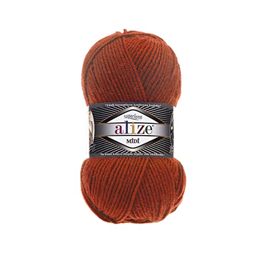 Alize SuperLana Midi 25% Wolle 75% Acryl je Knäuel 100g 170m 4 Knäuel - 36 terrea von Alize