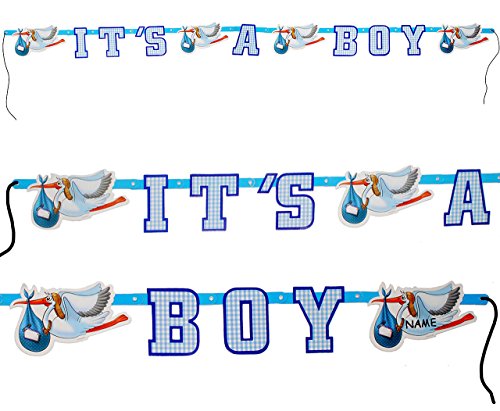 1 Stück Girlande It´s a Boy/es ist EIN Junge - incl. Name - zur Geburt/Baby - Wimpelkette - Kinder/Partykette - Party - Neugeboren - Klapperstorch.. von alles-meine.de GmbH