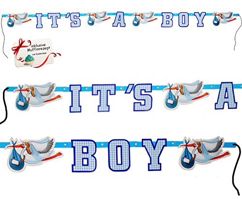 1 Stück Girlande It´s a Boy/es ist EIN Junge - zur Geburt/Baby - Wimpelkette - Kinder/Partykette - Party - Neugeboren - Klapperstorch/Pullerpart.. von alles-meine.de GmbH