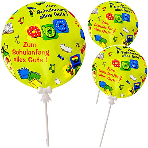 15 Stück kleine - Folien Ballons - zum Schulanfang Alles Gute ! - selbstaufblasend - Ø 18 cm - Tischdeko - Luftballons/Dekoballon - Blumenstrauß - was.. von alles-meine.de GmbH