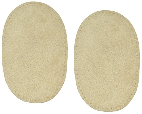 2 Stk. Wildleder - echtes Leder - Flicken - beige/hellbraun - 10 cm * 15,5 cm - oval - Aufnäher zum Aufnähen/Applikation XL Format - Wildlederapplikat.. von alles-meine.de GmbH