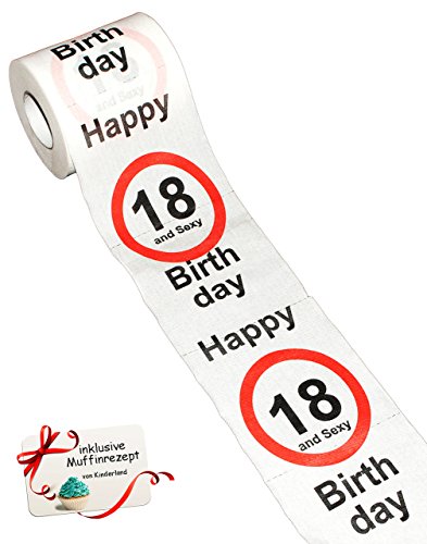 alles-meine.de GmbH 3 Rollen Toilettenpapier - 18. Geburtstag/achtzehn und Sexy - Happy Birthday - 28 m - Verkehrsschild - WC Klopapier Klopapier - lustig Klorolle große .. von alles-meine.de GmbH