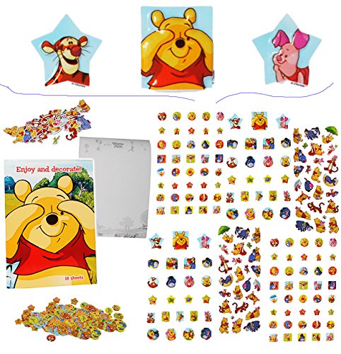 alles-meine.de GmbH 500 TLG. XXL Set: Sticker & Malblock - Winnie The Pooh - 3-D Aufkleber & Normale - mit AusmalBlock - groß Puuh Tigger Teddy Bär Ferkel - Ausmalbuch - Stic.. von alles-meine.de GmbH