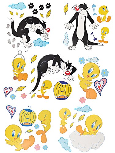 alles-meine.de GmbH 58 TLG. Set XL Wandtattoo Looney Tunes - Wandsticker Vogel Tweety + Katze Sylvester/Aufkleber Wandaufkleber - selbstklebend für Wohnzimmer und Kinderzimmer .. von alles-meine.de GmbH