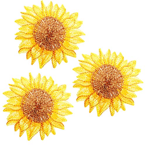 alles-meine.de GmbH 6 Stück Bügelbilder/Applikation/Aufbügler - große XL - Sonnenblume/Blüte - 6,8 cm * 6,6 cm - Aufnäher/gewebte Flicken - zum Aufbügeln Aufkleben Aufn.. von alles-meine.de GmbH