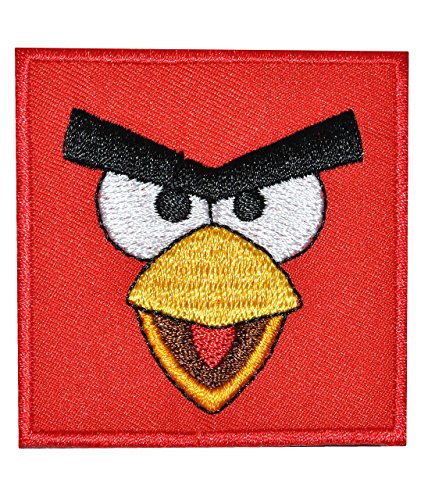 Bügelbild - Angry Birds rot/Red - 6 cm * 6 cm - Aufnäher Applikation - gestickter Flicken - Vogel bunter Bird roter von alles-meine.de GmbH