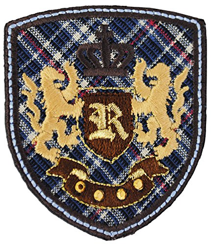 Bügelbild - " Wappen karo blau " - 5,5 cm * 6,2 cm - Aufnäher/Applikation - Orden Emblem Ritterorden - Emblem - Logo von alles-meine.de GmbH