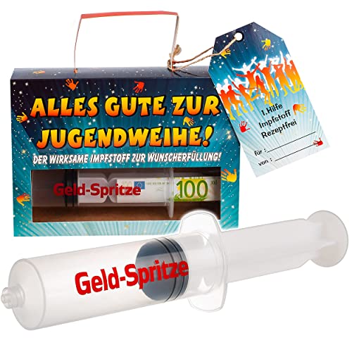 Deko zur Jugendweihe Motivwahl Geschenkschachtel/Geldgeschenk & Gutschein - Verpackung - Alles Gute zur Jugendweihe ! - Geldspitze Glückwunsch Dekoschil.. von alles-meine.de GmbH