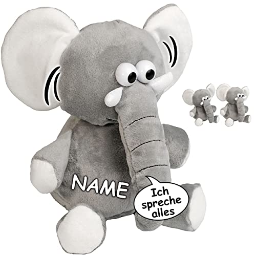 NACH sprechender - Elefant - Ich spreche Alles nach & bewege Mich dazu - inkl. Name - aus Stoff/Plüsch - Plüschtier - mit Sound & Bewegung - spricht & p.. von alles-meine.de GmbH