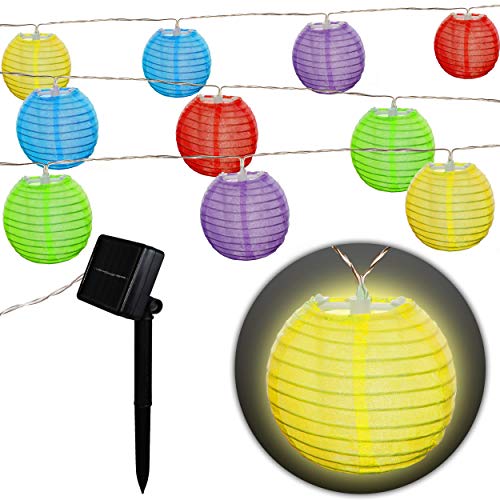Stoff Ball Lichterkette LED Kugel Lampion Lichterkette - Guru Shop