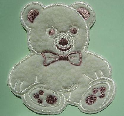 alles-meine.de GmbH Teddy 7,7 cm * 8,1 cm Bügelbild Creme beige Baby Bär Teddybär Bear Tier Aufnäher Applikation Patch Aufbügler von alles-meine.de GmbH