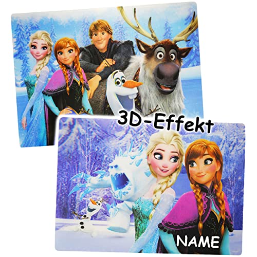 alles-meine.de GmbH 1 Stück Unterlage - 3-D Effekt__ die Eiskönigin - Frozen - incl. Name - als Tischunterlage/Platzdeckchen/Platzmatte - 42 cm * 29 cm - Malunterlage .. von alles-meine.de GmbH