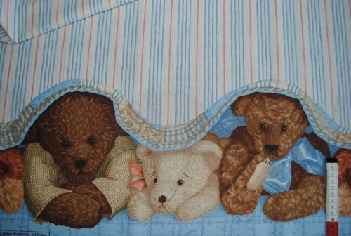 alles-meine.de GmbH 1 m * 1,10 m Stoff Patchwork 100% Baumwolle Teddy Bär Teddybär gestreift - Teddystoff Patchworkstoff für Decke von alles-meine.de GmbH