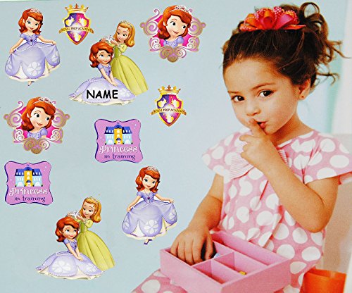 alles-meine.de GmbH 10 Stück: Wandsticker - Sofia - auf einmal Prinzessin - incl. Name - selbstklebend + wiederverwendbar - Aufkleber für Kinderzimmer - Wandtattoo/Sticker .. von alles-meine.de GmbH