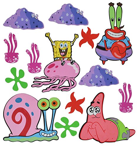 alles-meine.de GmbH 14 TLG. Set: 3-D Wandtattoo/Wandbild/Türschild - Spongebob Schwammkopf aus Moosgummi - Schnecke Gary Wandsticker Wanddeko für Kinderzimmer Kind Kinder DEK.. von alles-meine.de GmbH