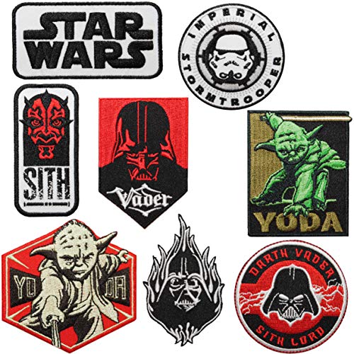 alles-meine.de GmbH 2 Stück Bügelbilder - Star Wars - 7,5 cm * 7,3 cm - Aufnäher/Applikationen/Aufbügler - gewebte Flicken - Bügelflicken/Hosenflicken - Bügelsticker - Ki.. von alles-meine.de GmbH