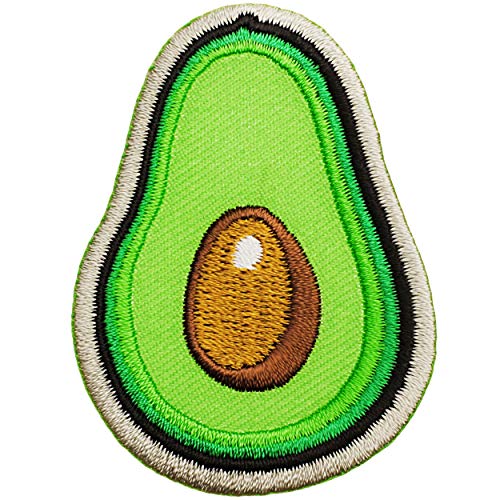 alles-meine.de GmbH 2 Stück Selbstklebende Textil Sticker/Bügelbilder - Avocado Frucht - 6,0 cm * 4,4 cm - Aufnäher/Aufkleber/Applikation/Aufbügler - gestickter Flicken.. von alles-meine.de GmbH